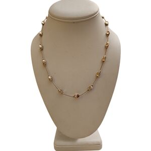Revlon Goldtone Twisted Metal Beads on 18" Chain Necklace